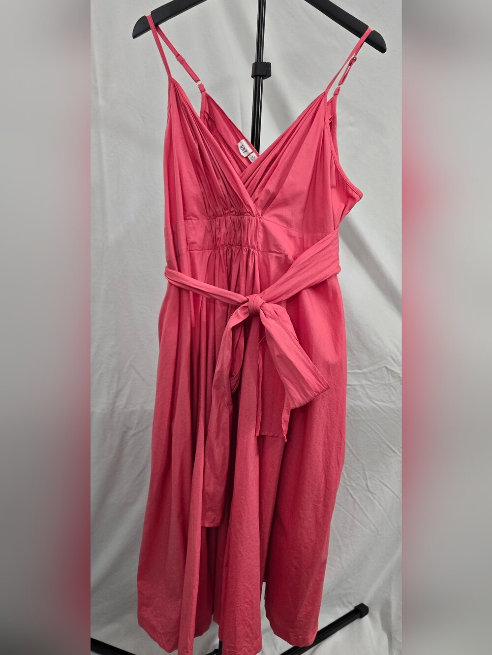 GAP Coral Pink Spaghetti-Strap Maxi Dress with Waist Sash
